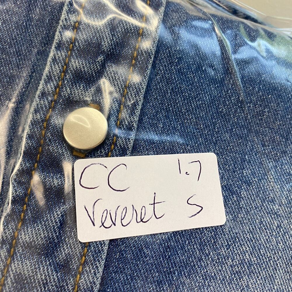 Veveret Denim Jacket Women Small Distressed Shirt Chore Coat Western Cabincore - Picture 11 of 11
